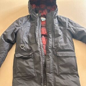 Columbia Black Coat with Red Plaid Lining - Kids